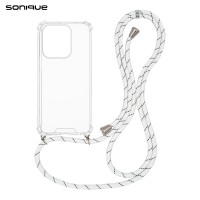 Θήκη Σιλικόνης με Κορδόνι Sonique Armor Clear Xiaomi Redmi 15C 4G / Redmi 15C 5G / Poco C85 4G Rainbow Λευκό