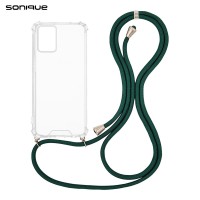Θήκη Σιλικόνης με Κορδόνι Sonique Armor Clear Motorola Edge 30 Neo 5G Πράσινο Σκούρο