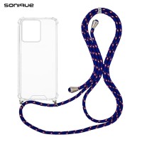Θήκη Σιλικόνης με Κορδόνι Sonique Armor Clear Motorola Edge 40 5G Rainbow Μπλε