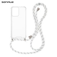 Θήκη Σιλικόνης με Κορδόνι Sonique Armor Clear Motorola Moto G04 4G / Moto G04s 4G / Moto G24 4G / Moto G24 4G Power / Moto E14 4G Rainbow Λευκό