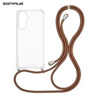 Θήκη Σιλικόνης με Κορδόνι Sonique Armor Clear Samsung Galaxy A17 4G / Galaxy A17 5G Καφέ