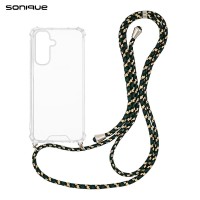 Θήκη Σιλικόνης με Κορδόνι Sonique Armor Clear Samsung Galaxy A17 4G / Galaxy A17 5G Rainbow Πράσινο