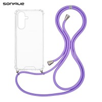 Θήκη Σιλικόνης με Κορδόνι Sonique Armor Clear Samsung Galaxy S25 FE Λιλά