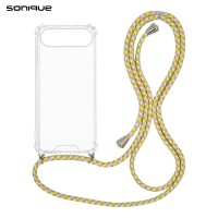 Θήκη Σιλικόνης με Κορδόνι Sonique Armor Clear Apple iPhone 17 Air Rainbow Κίτρινο