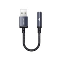 Yesido YAU46 Μετατροπέας Ήχου USB σε 3.5mm Jack 15cm Μαύρο