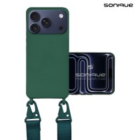 Θήκη Σιλικόνης με Strap CarryHang Sonique Apple iPhone 17 Pro Max Πράσινο Σκούρο