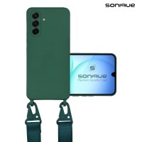 Θήκη Σιλικόνης με Strap CarryHang Sonique Samsung Galaxy A17 4G / Galaxy A17 5G Πράσινο Σκούρο