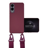 Θήκη Σιλικόνης με Strap CarryHang Sonique Samsung Galaxy S25 Edge Μπορντό