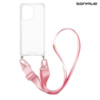 Θήκη Σιλικόνης με Strap Sonique Armor Clear Honor 400 5G Ροζ
