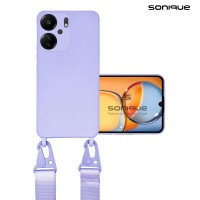 Θήκη Σιλικόνης με Strap CarryHang Sonique Xiaomi Redmi 13C 4G / Redmi 13C 5G / Poco C65 4G Λιλά