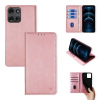 Θήκη Πορτοφόλι Vintage Magnet Wallet Sonique Motorola Moto G75 5G Ροζ Χρυσό