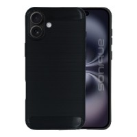 Θήκη Σιλικόνης Sonique Carbon Brushed Apple iPhone 16 Plus Μαύρο