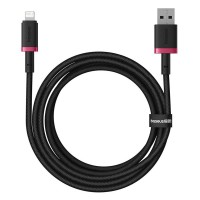 Καλώδιο Baseus Dura Braided USB-A / Lightning 2.4A 2m Μαύρο / Κόκκινο