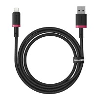 Καλώδιο Baseus Dura Braided USB-A / Lightning 2.4A 1m Μαύρο / Κόκκινο