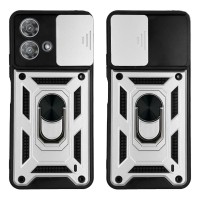 Θήκη Ring Armor CamPro Sonique για Motorola Edge 40 Neo 5G Ασημί
