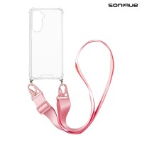 Θήκη Σιλικόνης με Strap Sonique Armor Clear Samsung Galaxy A37 5G Ροζ