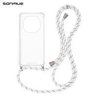 Θήκη Σιλικόνης με Κορδόνι Sonique Armor Clear Xiaomi Redmi Note 15 Pro Plus 5G / Poco M8 Pro 5G Rainbow Λευκό