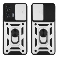 Θήκη Ring Armor CamPro Sonique για Motorola Edge 50 Fusion 5G Ασημί