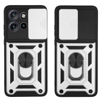 Θήκη Ring Armor CamPro Sonique για Motorola Edge 50 Neo 5G Ασημί