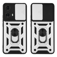 Θήκη Ring Armor CamPro Sonique για Motorola Moto G85 5G Ασημί