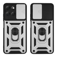 Θήκη Ring Armor CamPro Sonique για Motorola Moto G86 5G / Moto G86 5G Power Ασημί