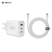 Φορτιστής REMAX Tigin Series Fast Charger CA-20(ACC65W) 65W με USB-A+2xUSB-C και Καλώδιο USB-C Λευκό
