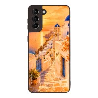 Θήκη Sonique Greek Island Muse Series για Samsung Galaxy S21 Plus Ηλιοβασίλεμα στην Οία