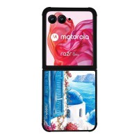 Θήκη Sonique Greek Island Muse Series για Motorola Motorola Razr 50 Ultra Σαντορινό Γαλάζιο