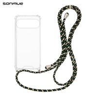 Θήκη Σιλικόνης με Κορδόνι Sonique Armor Clear Google Pixel 9 5G Rainbow Πράσινο