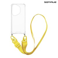 Θήκη Σιλικόνης με Strap Sonique Armor Clear Honor 400 Pro 5G Κίτρινο