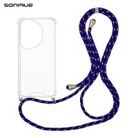 Θήκη Σιλικόνης με Κορδόνι Sonique Armor Clear Honor 400 Pro 5G Rainbow Μπλε