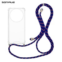 Θήκη Σιλικόνης με Κορδόνι Sonique Armor Clear Honor Magic8 Lite 5G Rainbow Μπλε