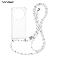Θήκη Σιλικόνης με Κορδόνι Sonique Armor Clear Honor Magic8 Lite 5G Rainbow Λευκό