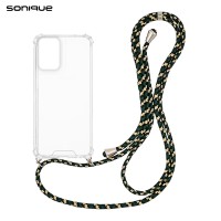 Θήκη Σιλικόνης με Κορδόνι Sonique Armor Clear Motorola Moto G06 4G / Moto G06 Power 4G Rainbow Πράσινο