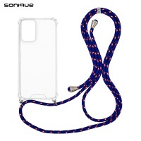 Θήκη Σιλικόνης με Κορδόνι Sonique Armor Clear Motorola Moto G06 4G / Moto G06 Power 4G Rainbow Μπλε