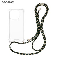 Θήκη Σιλικόνης με Κορδόνι Sonique Armor Clear Oppo Find X9 5G Rainbow Πράσινο