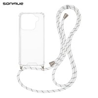 Θήκη Σιλικόνης με Κορδόνι Sonique Armor Clear Oppo Find X9 Pro 5G Rainbow Λευκό
