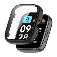 Θήκη Προστασία PC + Tempered Glass Sonique για Xiaomi Redmi Watch 3 Active / Redmi Watch 3 Lite Μαύρο