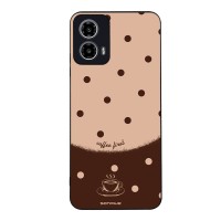 Θήκη Sonique Delulu Polka Era Series για Motorola Moto G34 5G Coffee First