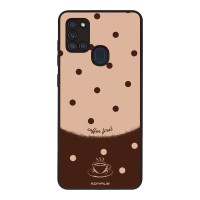 Θήκη Sonique Delulu Polka Era Series για Samsung Galaxy A21s Coffee First
