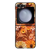 Θήκη Sonique 3D Flower Series για Samsung Galaxy Z Flip 6 / Galaxy Z Flip 7 FE 5G Πορτοκαλί