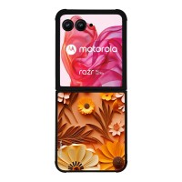 Θήκη Sonique 3D Flower Series για Motorola Motorola Razr 50 Ultra Πορτοκαλί