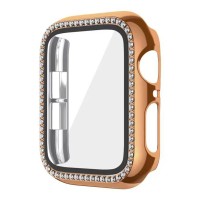 Θήκη Προστασία Luxury Diamond PC + Tempered Glass Sonique για Apple Watch 4/5/6/SE/SE 22 40mm Μπρονζέ