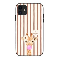 Θήκη Sonique Stripe Stories Series για Apple iPhone 11 Καφέ - Καμηλοπάρδαλη με Τσιχλόφουσκα