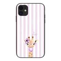Θήκη Sonique Stripe Stories Series για Apple iPhone 11 Λιλά- Καμηλοπάρδαλη με Τσιχλόφουσκα