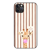 Θήκη Sonique Stripe Stories Series για Apple iPhone 11 Pro Max Καφέ - Καμηλοπάρδαλη με Τσιχλόφουσκα