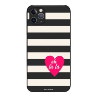Θήκη Sonique Stripe Stories Series για Apple iPhone 11 Pro Max Oh La La – Μαύρο
