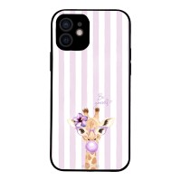 Θήκη Sonique Stripe Stories Series για Apple iPhone 12 Λιλά- Καμηλοπάρδαλη με Τσιχλόφουσκα