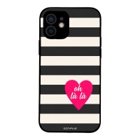 Θήκη Sonique Stripe Stories Series για Apple iPhone 12 Oh La La – Μαύρο