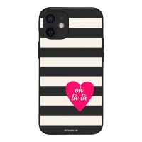 Θήκη Sonique Stripe Stories Series για Apple iPhone 12 mini Oh La La – Μαύρο